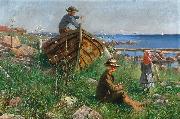 Ferdynand Ruszczyc An archipelago scenery with children oil painting reproduction
